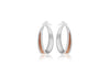 Sterling Silver Rhodium Plated Rose-Stardust Tapered 19mm Creole Earrings