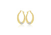 Sterling Silver 9ct Gold Bonded Crystal 24.5mm Creole Earrings