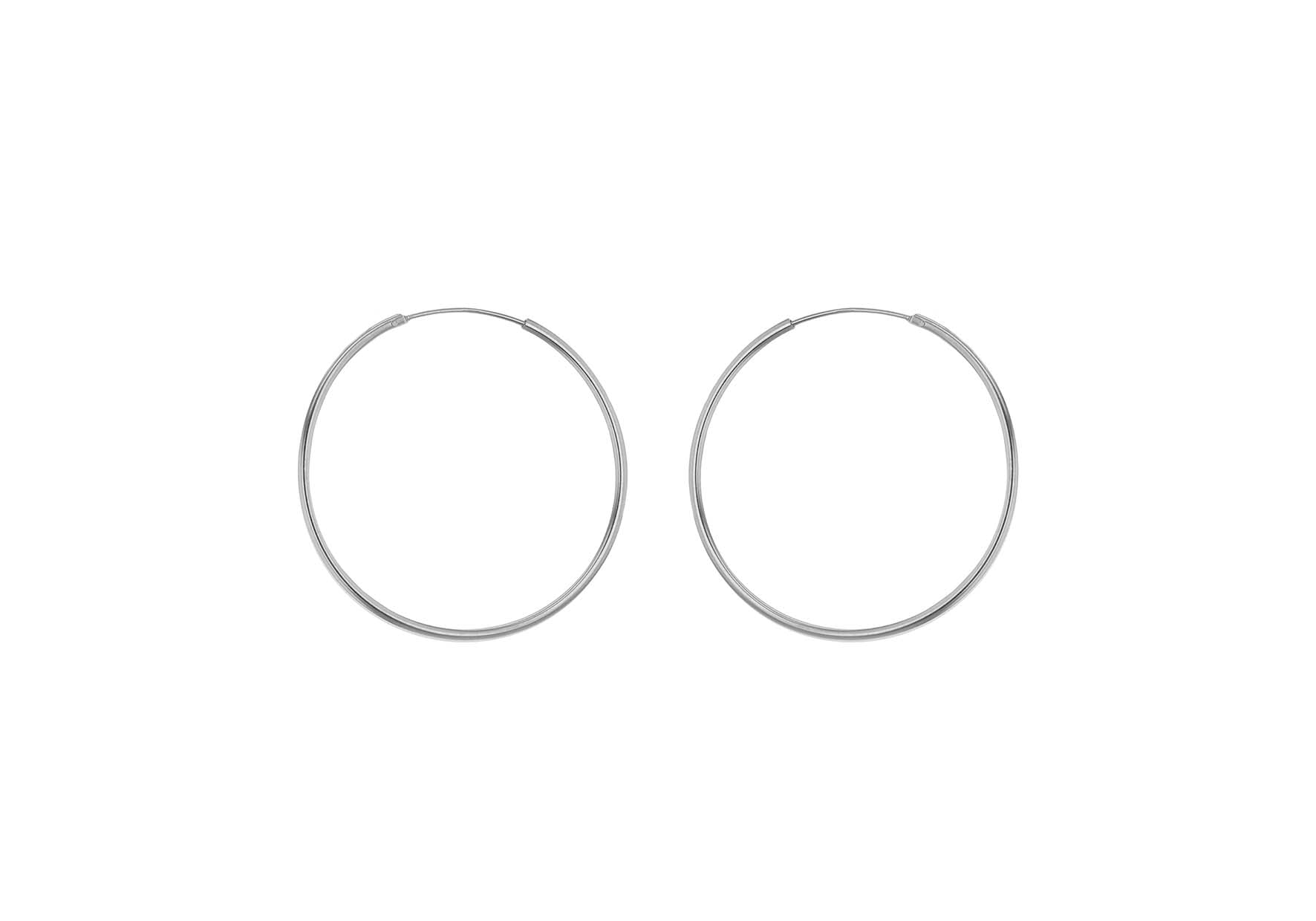 Sterling Silver 16mm Plain Hoop Earrings