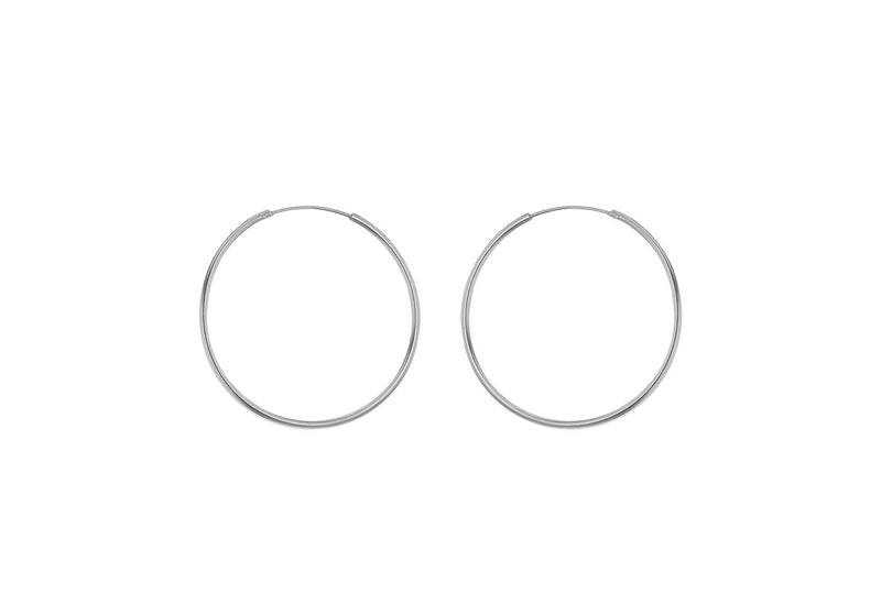 Sterling Silver 16mm Plain Hoop Earrings