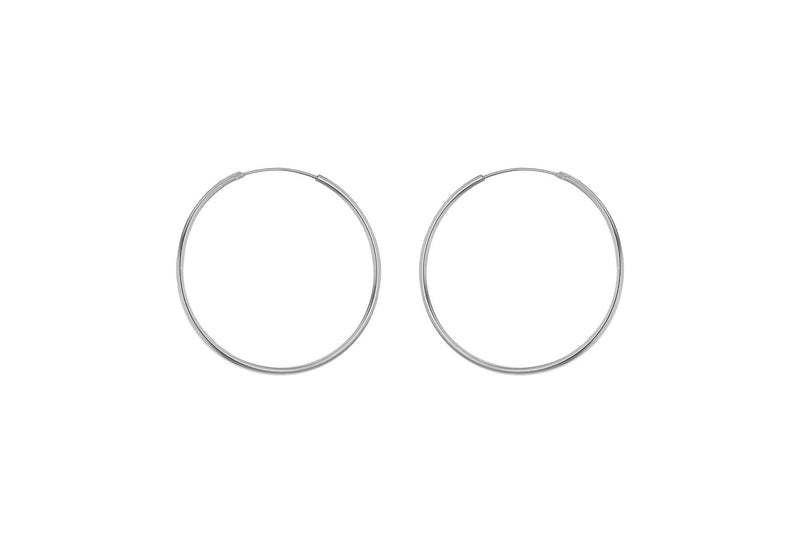 Sterling Silver 26mm Plain Hoop Earrings