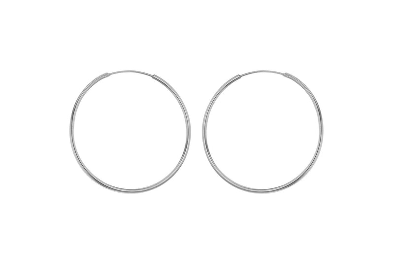 Sterling Silver 35mm Plain Hoop Earrings