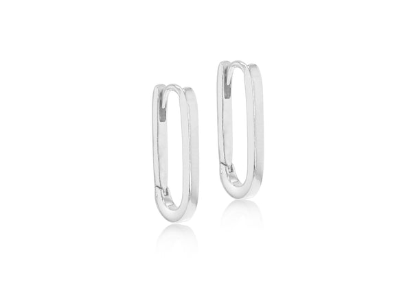 Yellow Gold Plated Sterling Silver Square Hoop Creole Earrings
