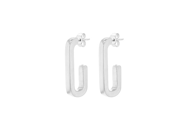 Sterling Silver Square Hook Earrings