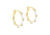 Yellow Gold Plated Sterling Silver White Zirconia Hoop Earrings