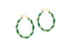 Yellow Gold Plated Sterling Silver Glazed Twist Hoop Earrings
