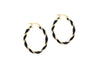 Yellow Gold Plated Sterling Silver Glazed Twist Hoop Earrings