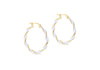 Yellow Gold Plated Sterling Silver Glazed Twist Hoop Earrings