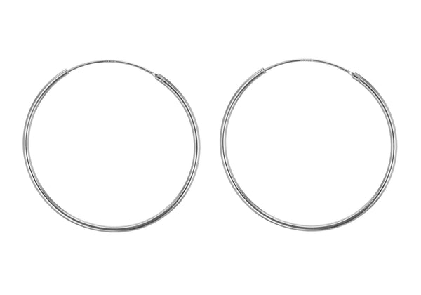 Sterling Silver 40mm Endless Hoop Earrings