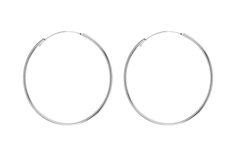 Sterling Silver 50mm Endless Hoop Earrings