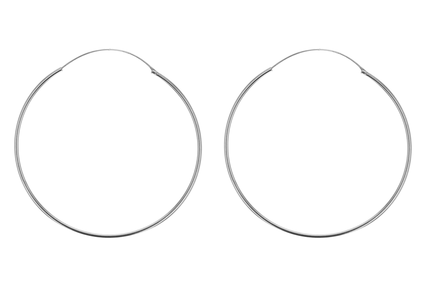 Sterling Silver 60mm Endless Hoop Earrings