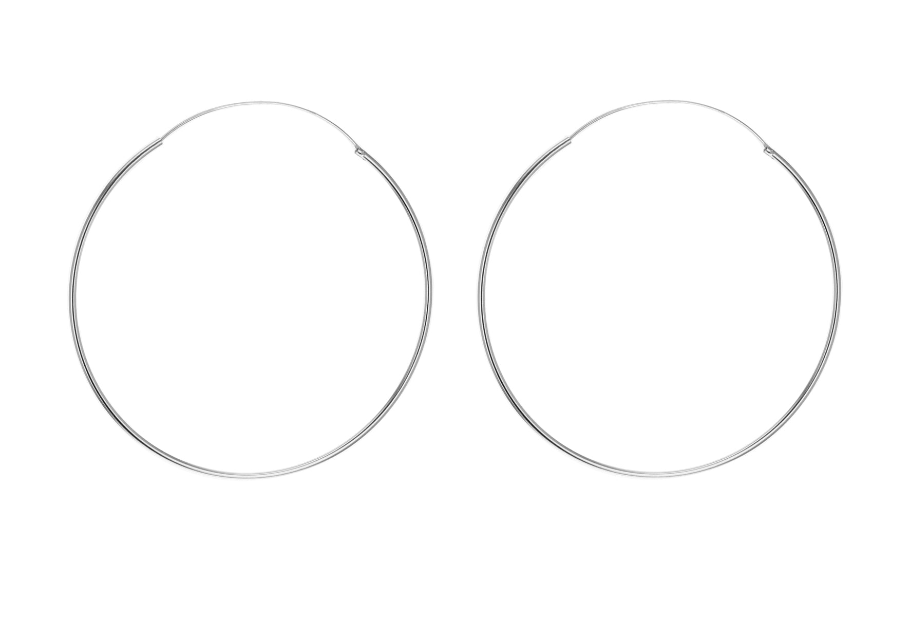 Sterling Silver 70mm Endless Hoop Earrings