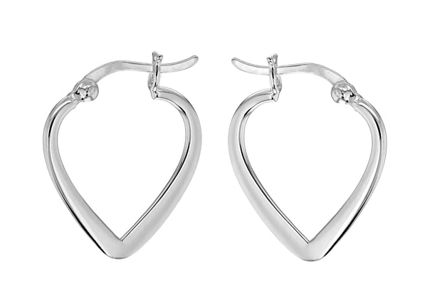 Sterling Silver 17.3mm x 19mm Heart Creole Earrings