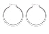 Sterling Silver 35mm Flat Graduated Hoop Earrings
