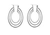 Sterling Silver Triple Oval Creole Earrings
