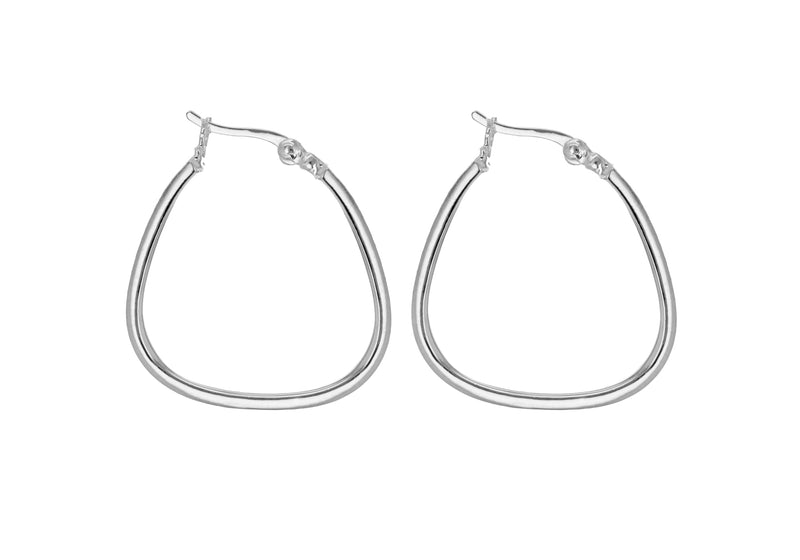 Sterling Silver 26mm Square Tube Creole Earrings