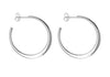Sterling Silver 30mm Flat Graduated Hoop Earrings