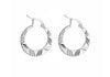 Sterling Silver 22mm Diamond Cut Flat Creole Earrings