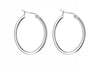 Sterling Silver 25mm x 33mm Oval Square-Tube Creole Earrings