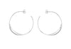 Sterling Silver 37mm Flat Twist Hoop Earrings