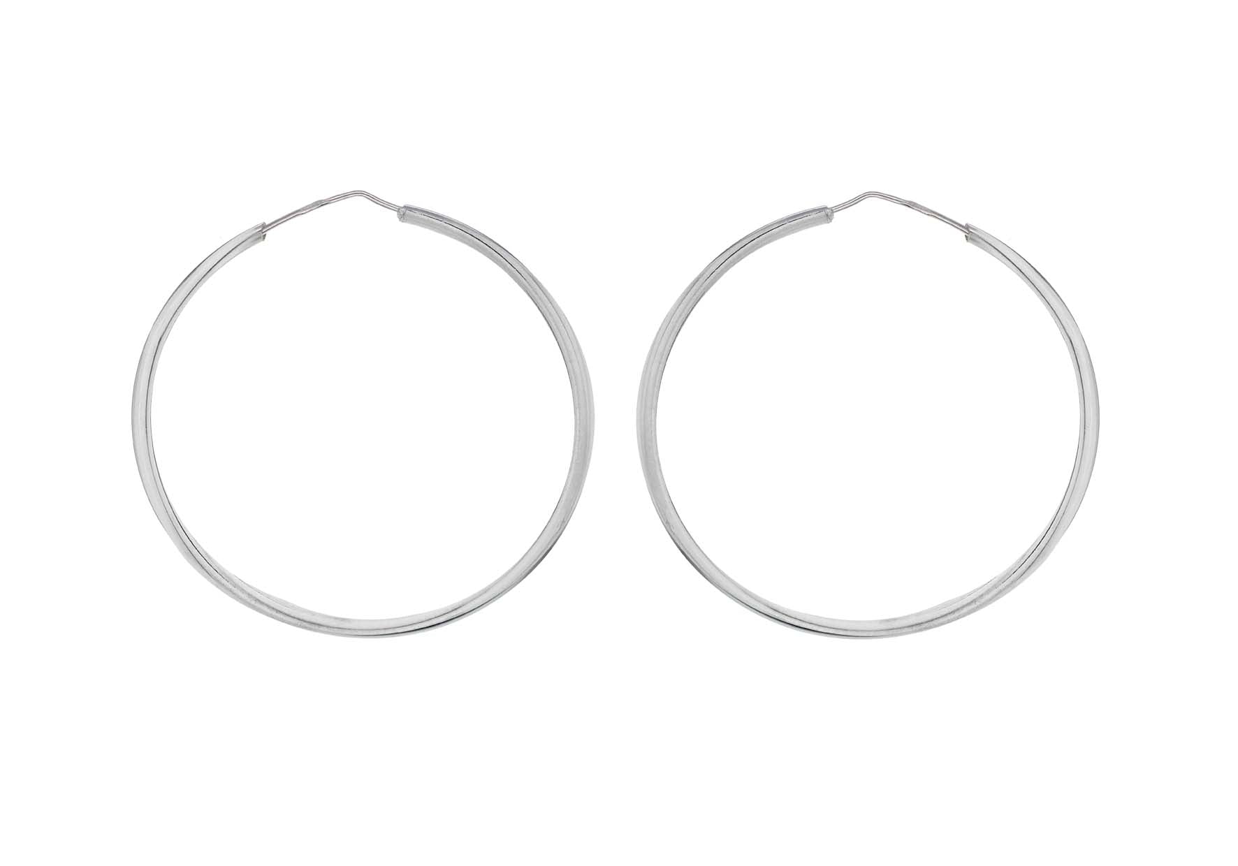 Sterling Silver 45mm Endless Hoop Earrings