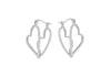 Sterling Silver Double CutoCut Heart Creole Earrings