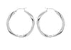 Sterling Silver 40mm Twist Creole Earrings