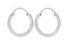 Sterling Silver 20mm Square Tube Hoop Earrings