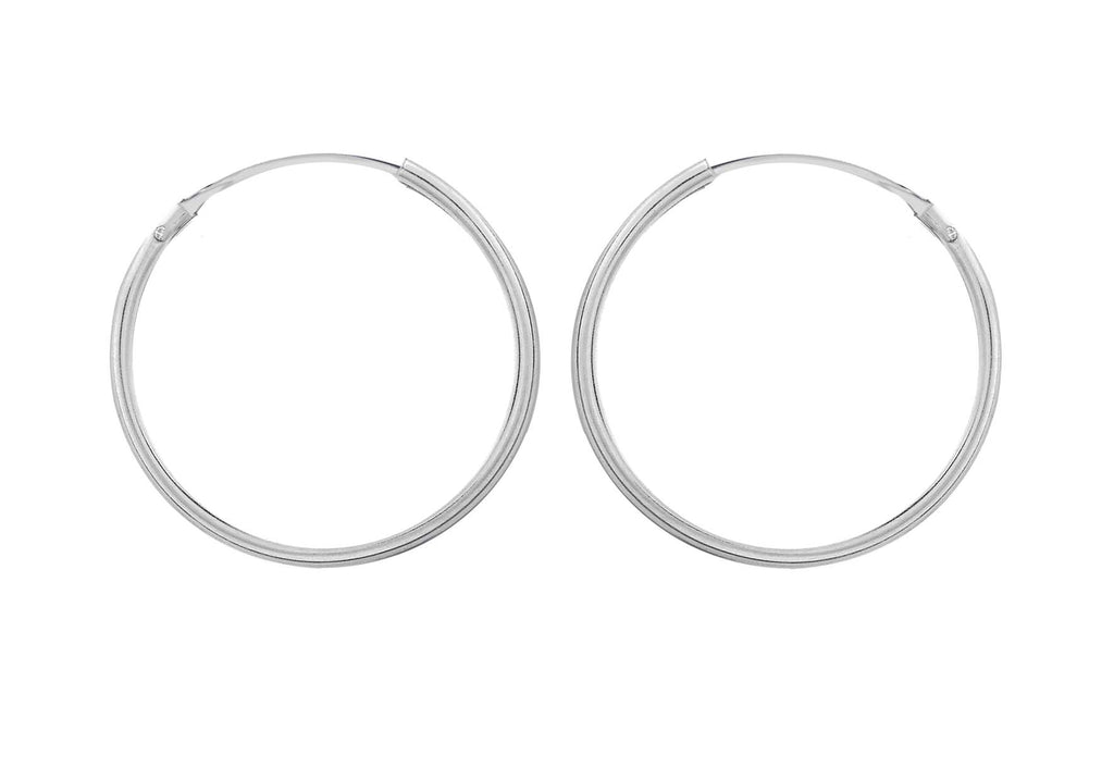 Sterling Silver 40mm Square Tube Hoop Earrings