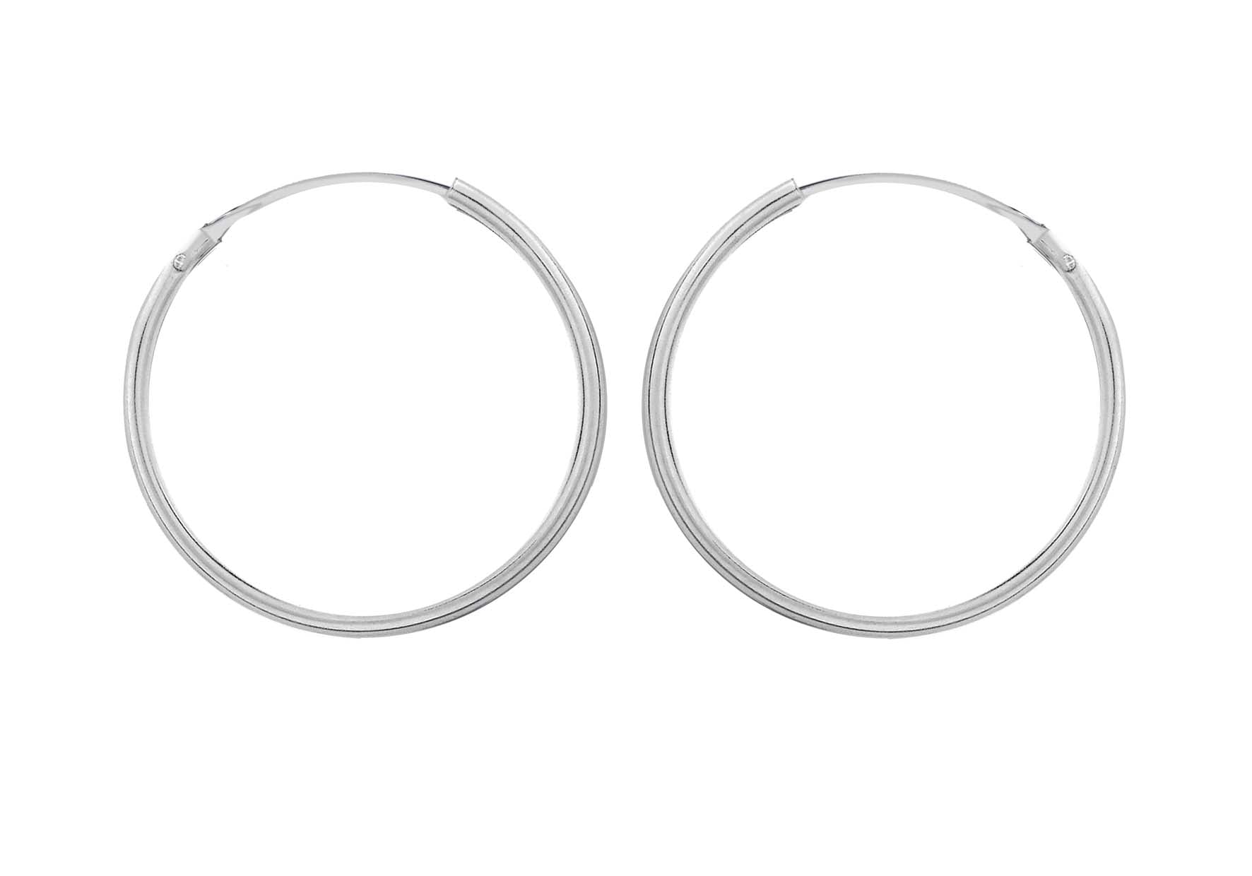 Sterling Silver 40mm Square Tube Hoop Earrings