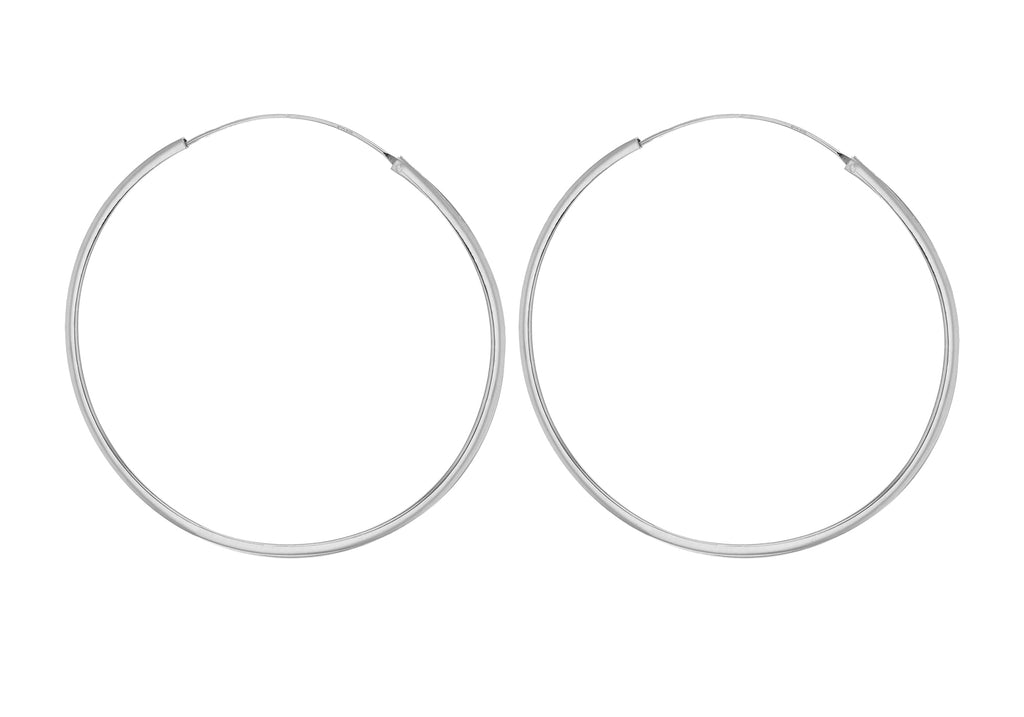Sterling Silver 60mm Square Tube Hoop Earrings