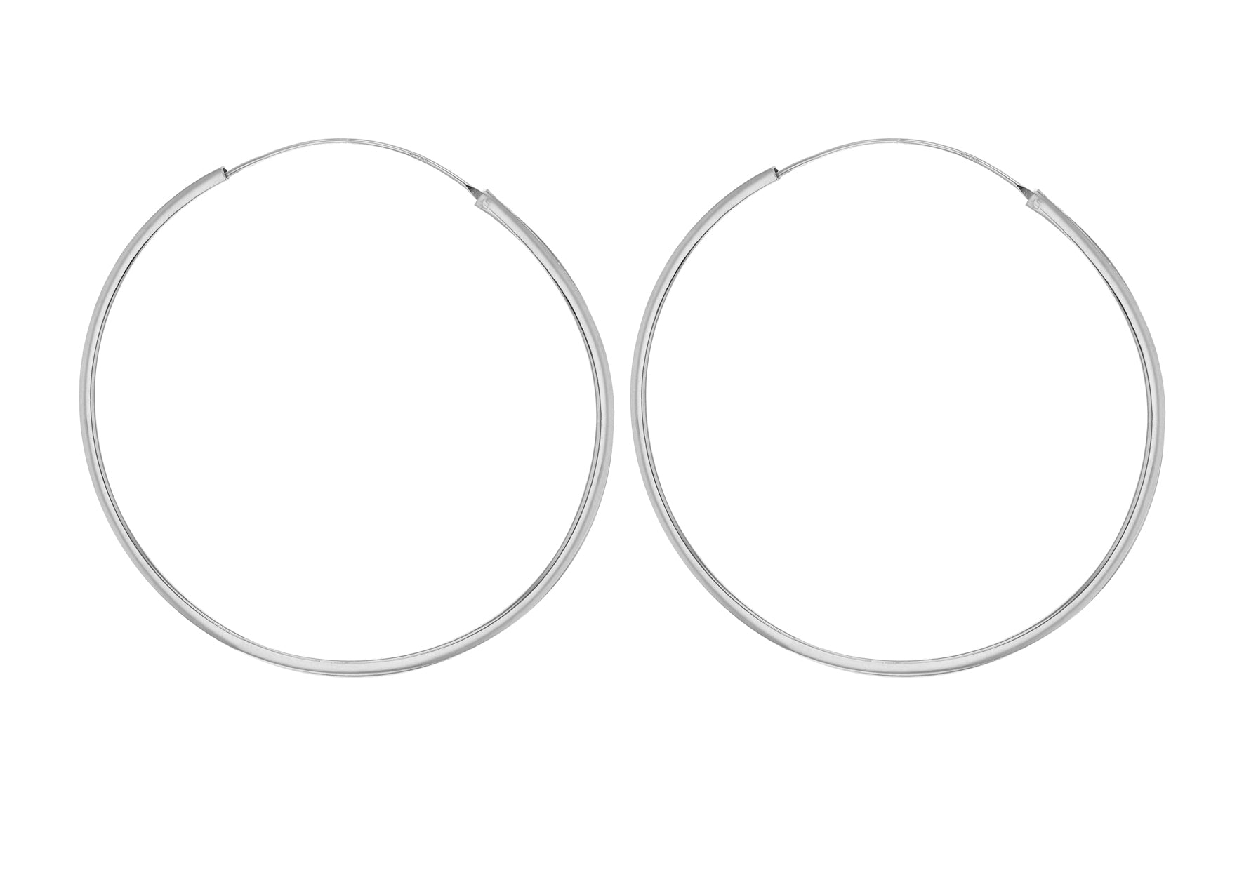 Sterling Silver 60mm Square Tube Hoop Earrings