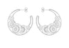 Sterling Silver 40mm CutoCut Graduated Hoop Earrings