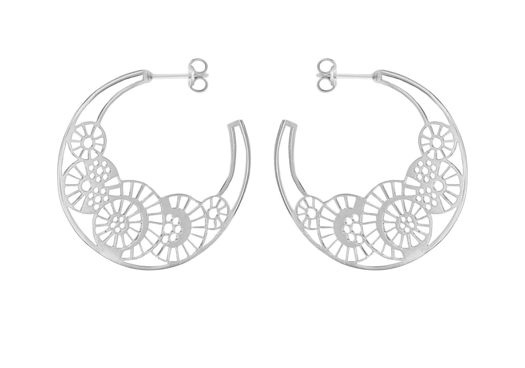 Sterling Silver 40mm CutoCut Graduated Hoop Earrings