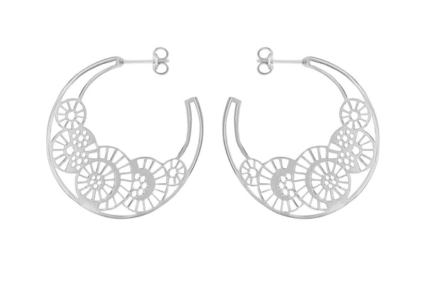 Sterling Silver 40mm CutoCut Graduated Hoop Earrings