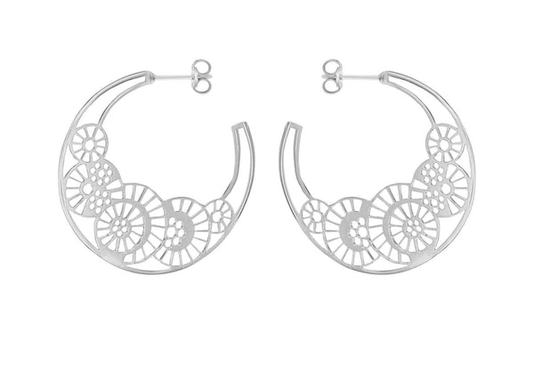 Sterling Silver 40mm CutoCut Graduated Hoop Earrings