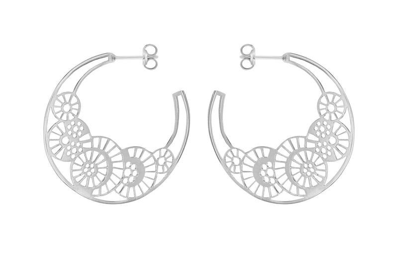 Sterling Silver 40mm CutoCut Graduated Hoop Earrings