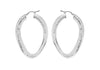 Sterling Silver Textured Organic Creole Earrings