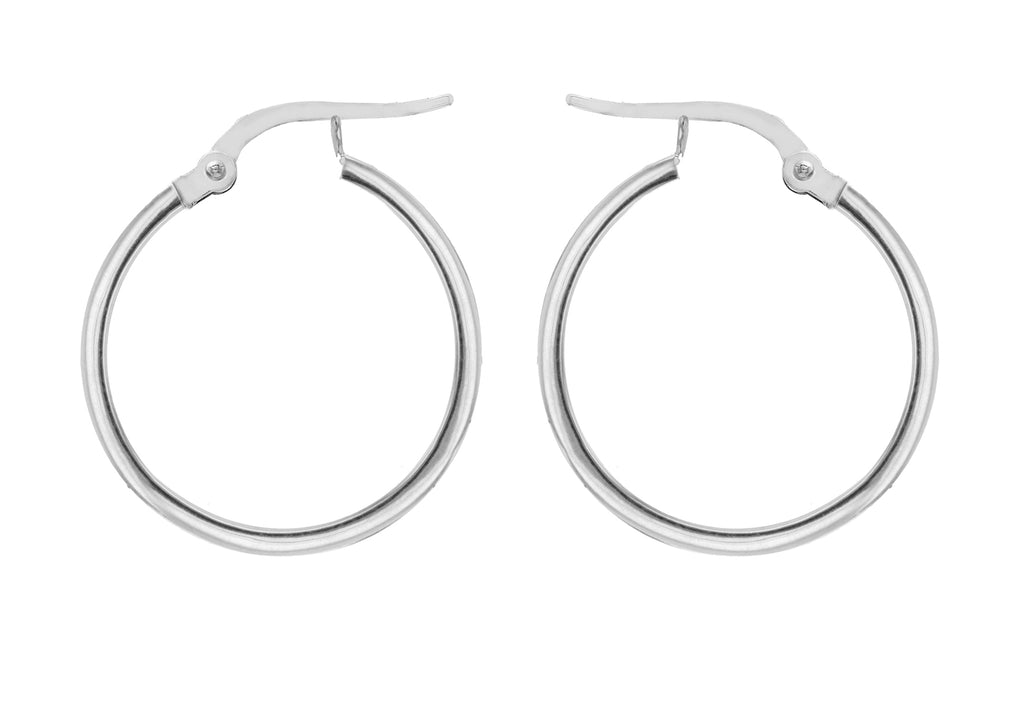 Sterling Silver 30mm Square-Tube Hoop Earrings