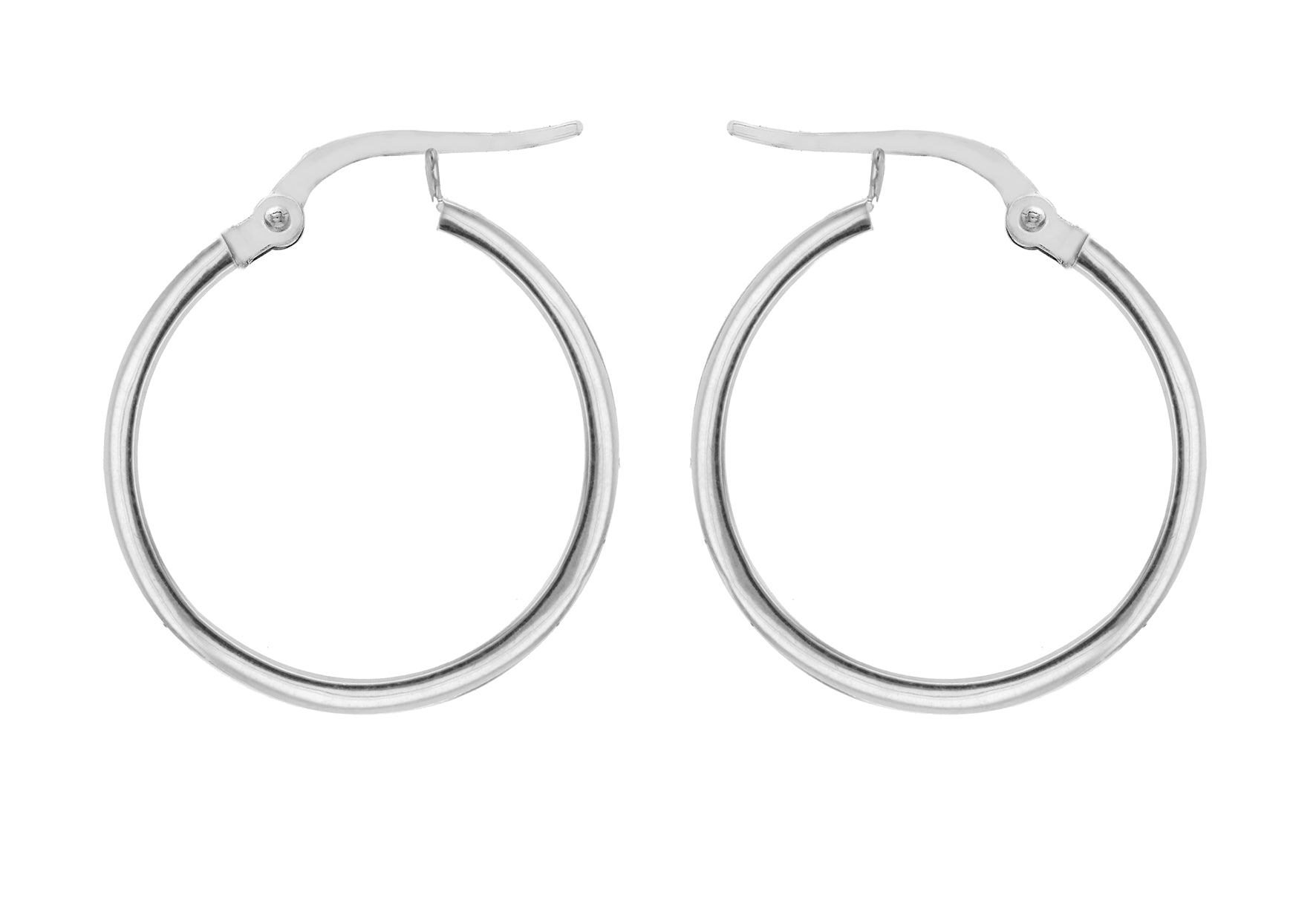 Sterling Silver 30mm Square-Tube Hoop Earrings