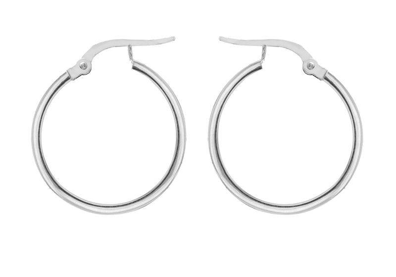Sterling Silver 30mm Square-Tube Hoop Earrings
