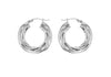 Sterling Silver 27mm Twisted Hoop Earrings