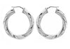 Sterling Silver 37mm Twisted Creole Earrings