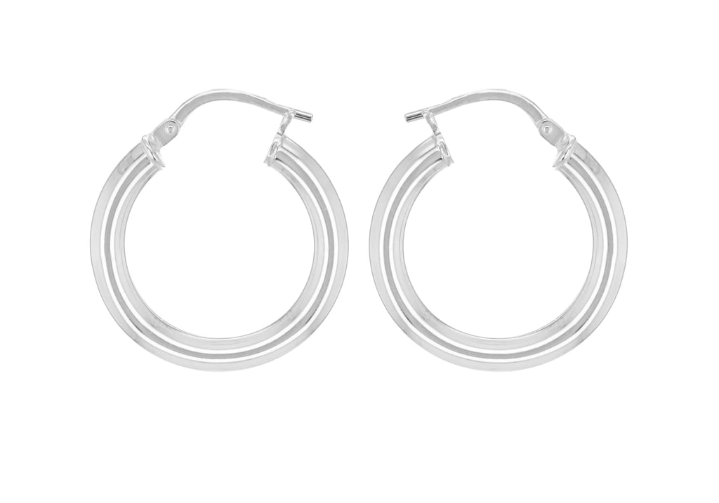 Sterling Silver 21mm Plain Hoop Earrings