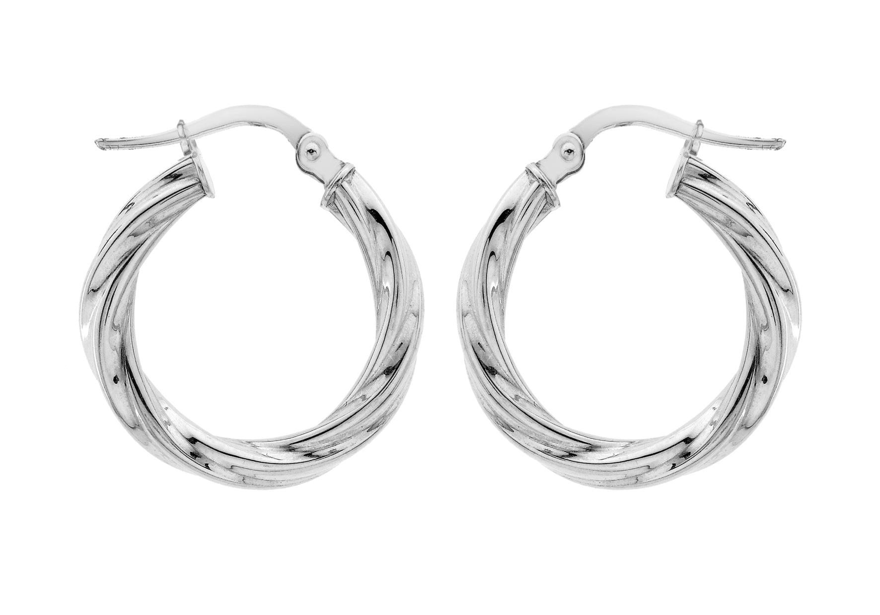 Sterling Silver 22mm Twist Creole Earrings