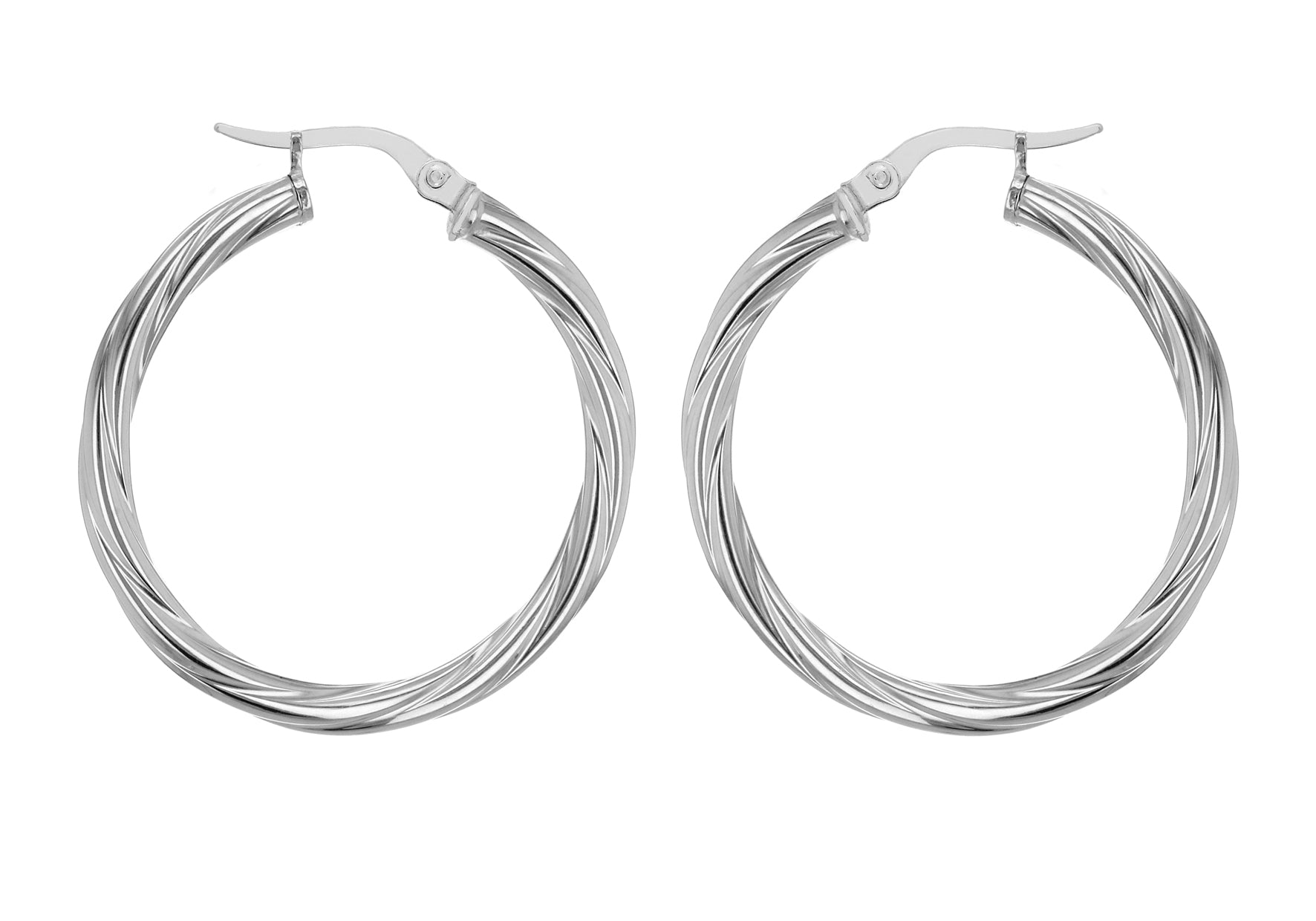 Sterling Silver 30mm Twisted Hoop Earrings