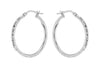 Sterling Silver 24mm Diamond Cut Hoop Earrings