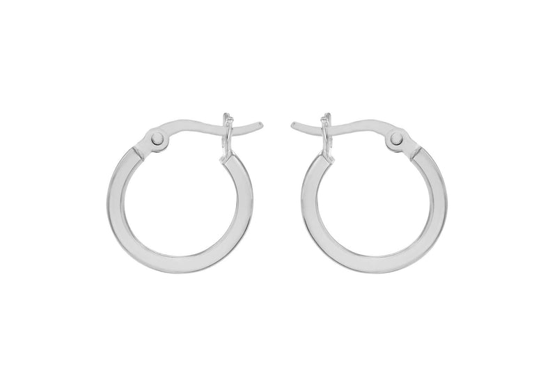 Sterling Silver 15mm Square Tube Creole Earrings