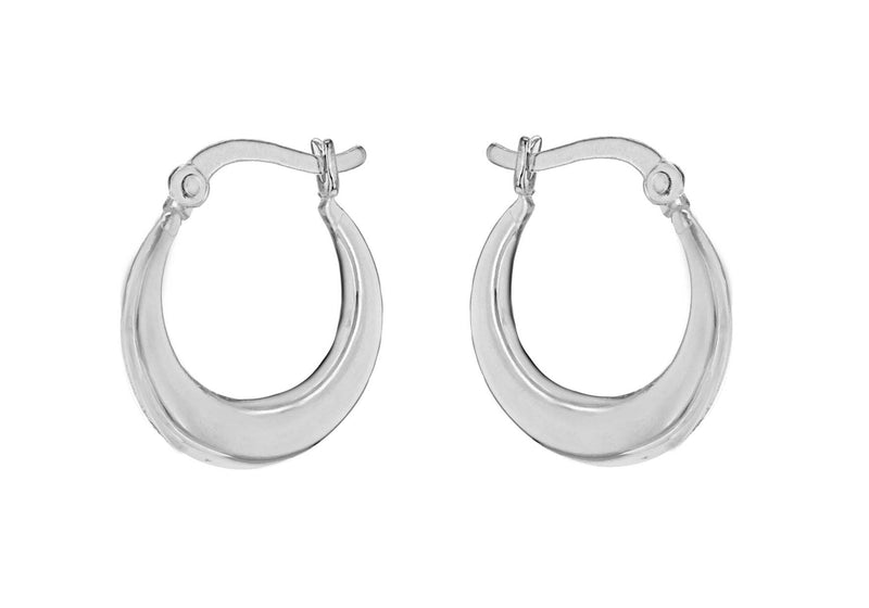 Sterling Silver 17mm Plain Graduated Creole Earrings