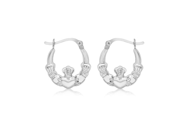 Sterling Silver laddagh Creole Earrings